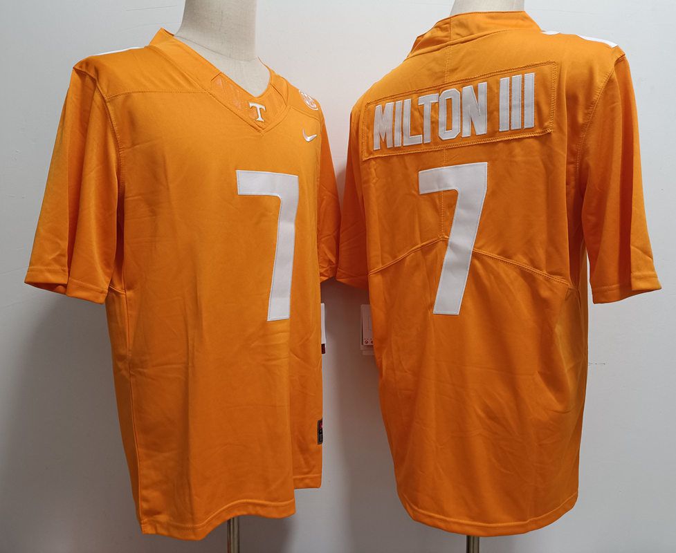 Men Tennessee Volunteers #7 Milton iii Yellow Nike 2025 NCAA Jersey->ncaa teams->NCAA Jersey